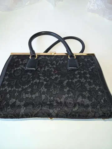 Elegant Black Lace Handbag Dolce and Gabbana original