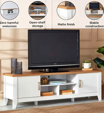 Modern Minimalist TV Stand with Open-Shelf Design