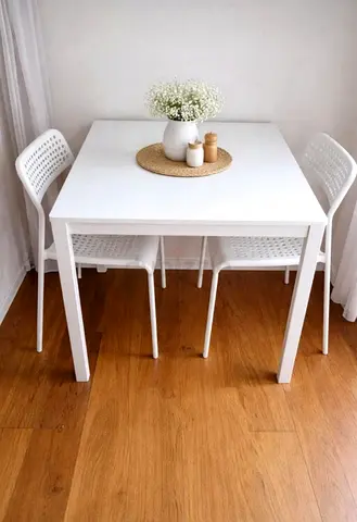 Modern White Dining Table Set with Chairs