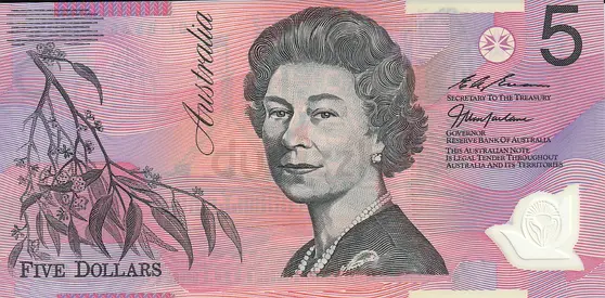 AUSTRALIA 5 DOLLARS BANKNOTE 2008
