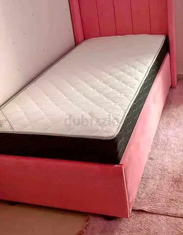 Comfortable Single Bed with Soft Pink Frame | Customisable