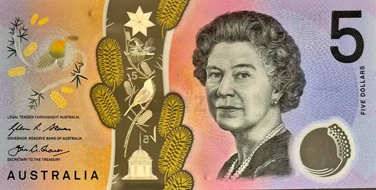 AUSTRALIA 5 DOLLARS BANKNOTE 2016
