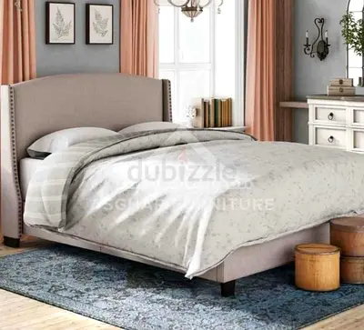 Stylish Gray Queen Bed  with Elegant Design | Cash On Delivery