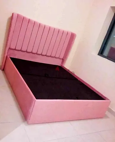 King Size Elegant Pink Upholstered Bed Frame with Storage