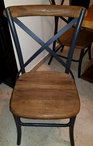 Chair made of Solid Wood with Metal Frame