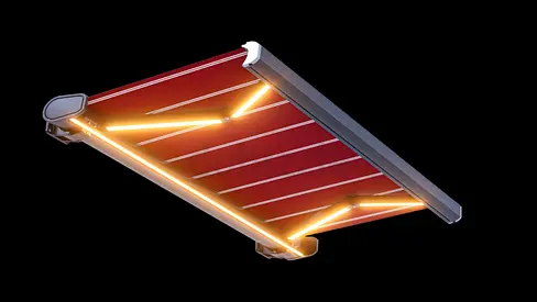 Modern LED awning shade for home entrance