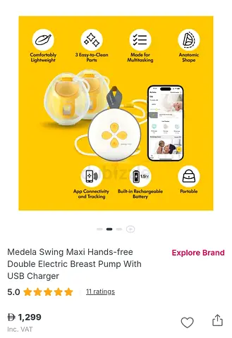 Medela Swing medela Maxi Hands-Free Double Electric Breast Pump