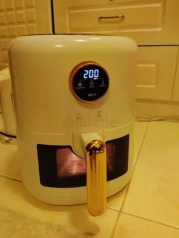 Elegant Air Fryer with Golden Details