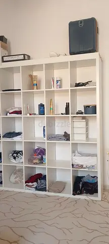 Stylish White Storage Cabinet with Open Shelves