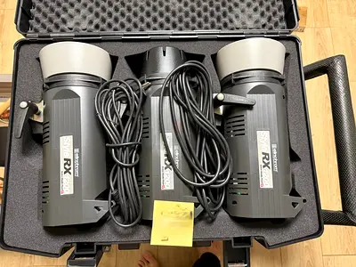 Pro Studio Flash Lights Elinchrom Style RX 1200 x3