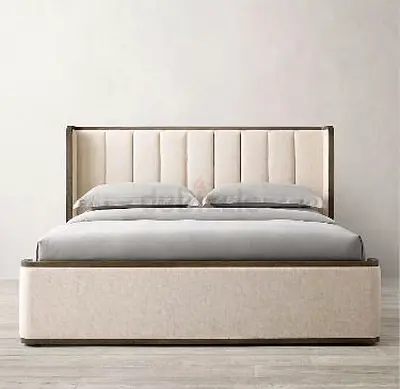 Elegant Fabric Bed with Storage