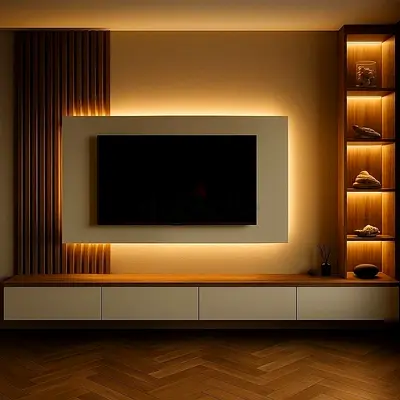 Modern Entertainment System with Stylish Lighting