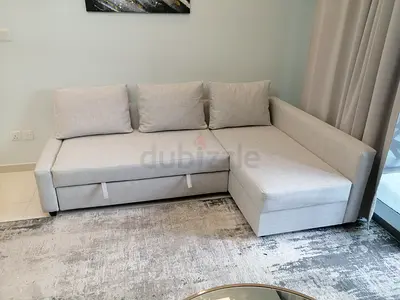 Modern Grey L-Shaped Sofa with Storage