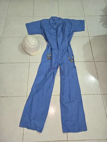 Work Coverall with Safety Helmet free size