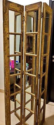 Antique Solid Wood Mirror Divider / Partition / Paravan