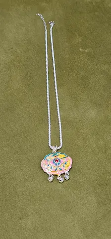 Colorful Ethnic Necklace with Pendant