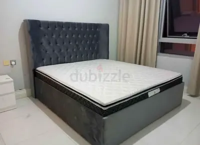 Elegant Velvet Bed Frame with Mattress