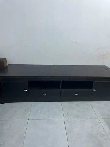 Sturdy Black TV Unit with Storage