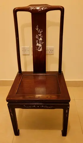 Chinese Chair Rose Wood Inlay Shells