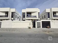 Corner villa for sale in Al Zahia area, Ajman. The villa price includes registration fees (5 master