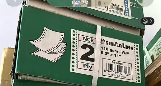 Box of NCR Paper 110 gsm - Perfect for Your Printing Needs