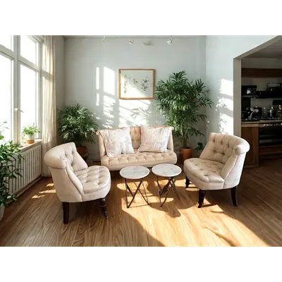 Comfortable and Luxury Style Coffee table and chairs