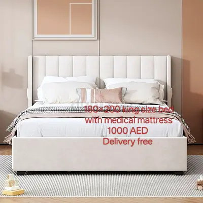 Elegant King Size Bed with Medical Mattress for Sale