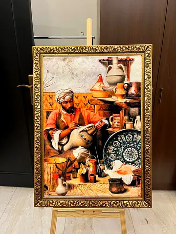 Framed Iranian Carpet Poster - Large