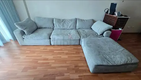 Pan home pianca feather filled Modular Sofa with footstool