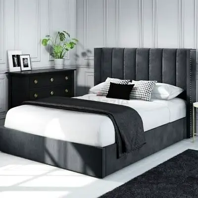 Luxurious Modern Bed with Plush Upholstery