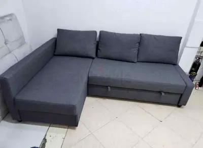 Comfortable Grey L-Shaped Sofa Bed