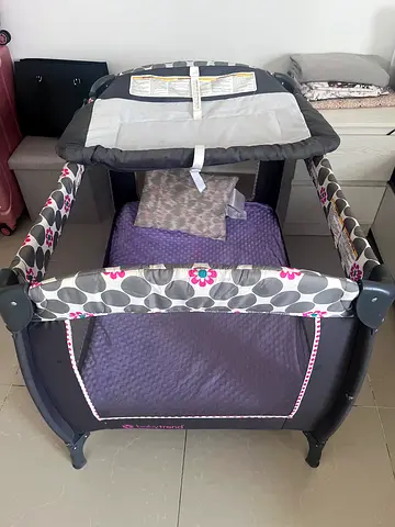 Portable Baby Playpen with Changing Table + bed sheet and mattress + baby swing gift