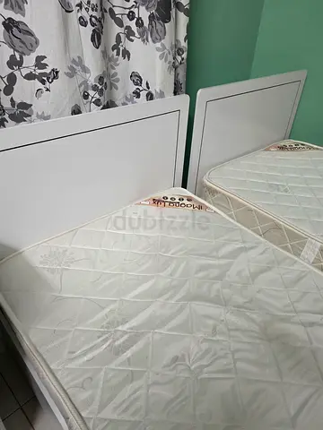 Stylish 2 single beds from home box with Comfortable Mattresses