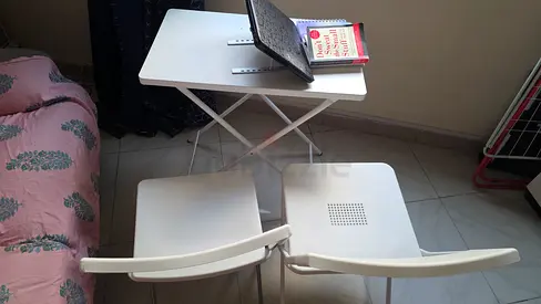 IKEA Foldable Metal Table with 2 Chairs