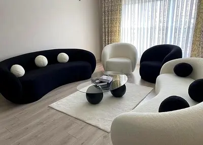 Modern Curved Sofa Set for Stylish Living Rooms
