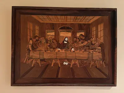 Last Supper Painting on Wooden Frame
