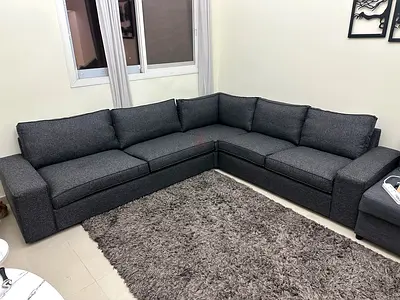 Ikea Kivik corner sectional sofa five seater dark gray