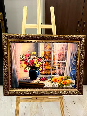 Beautiful Framed Floral Iranian Carpet Poster - Small