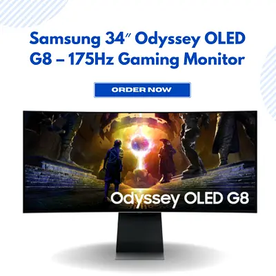 Samsung 34 Inch Odyssey OLED G8 - 175Hz Gaming Monitor