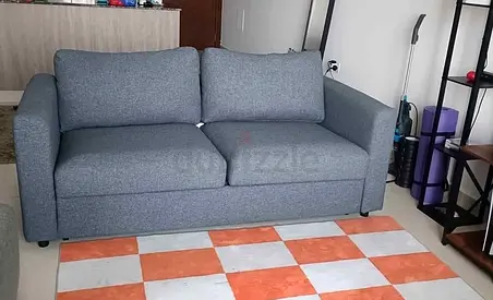 Comfortable Gray Sofa bed with mattress