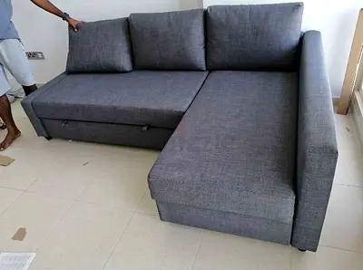 Stylish Grey L-Shaped Sofa bed with Storage