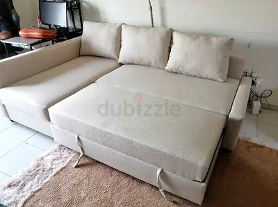 Stylish Beige Sectional Sofa Bed