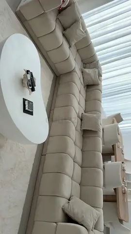 Modern Cream Color Sofa Set with Cushions