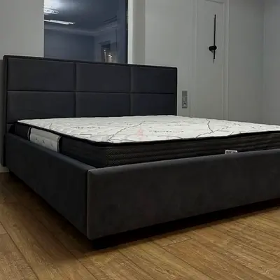 Modern Grey Upholstered Bed Frame