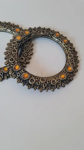 Vintage Decorative Frame with Amber Accents