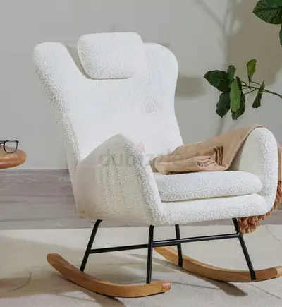 The Brayton Rocking Chair, Cozy Rocking Chair in Soft Textured Fabric