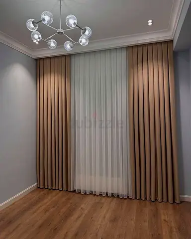 Al Falah Premium Blakeout and sheer curtains 2 layer curtain set