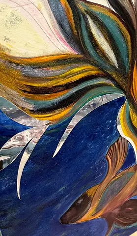 Vibrant Abstract Fish Artwork