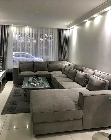 Stylish L-Shaped Grey Sofa for Sale