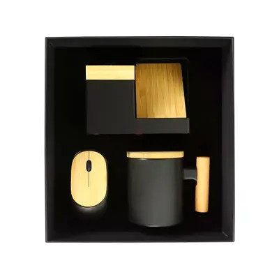 Bamboo Gift Sets in Black Cardboard Box GS-025